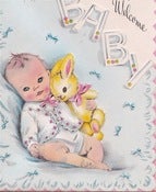 Image of Vintage Greeting Card - Welcome Baby - 1947