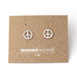 Image of Peace Sign Studs | Silver {10% OFF + FREE SHIPPING}