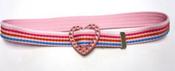 Image of Heart Buckle Pink Cinch Belt