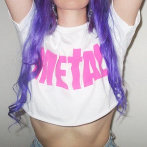 Image of Pink Metal crop top!