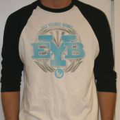 Image of Black/White EYB Logo Raglan T-Shirt / MEDIUM ONLY!