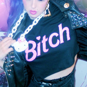 Image of BITCH CROP TOP in black