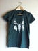 Image of Women's Tee with Skull Design - Heather Forest