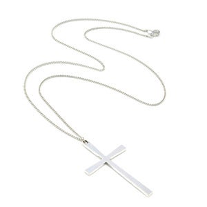Image of Pectus. Large Silver Cross Necklace