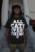 Image of all cats everything black tee shirt 