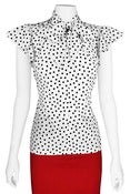 Image of Tie Neck Shirt, Spotty
