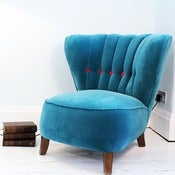 Image of Blue Velvet Armchair