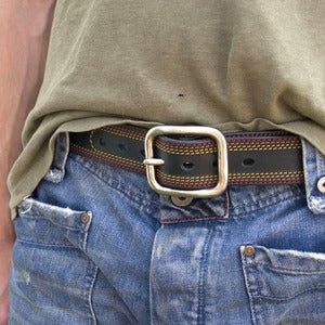 Image of Four Line Stitch Leather Belt