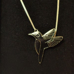 Image of Black Hummingbird Necklace