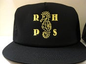 Image of Seahorse Embroidered Hat - Yellow & Black