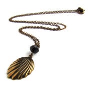 Image of Shell necklace in antiqued brass