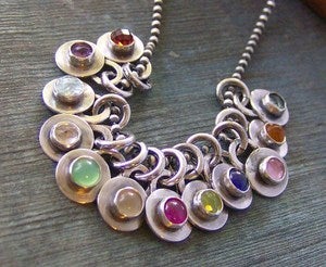 Image of add on a hand set gem stone birthstone