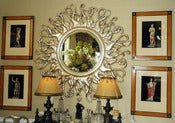 Image of Spectacular Carved Silver Leaf Octopus Sunburst Mirror 