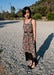 Image of Dot Floral Hi-Lo Hem Dress - Black