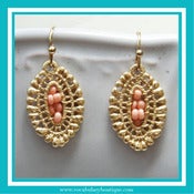 Image of Coral Medallion Drop Earrings