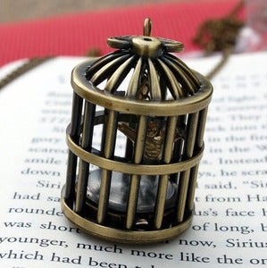 Image of Caged Bird Clock Necklace