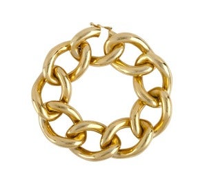 Image of Kara Ackerman <i> Elizabeth <i> Link Bracelet in Brass and Yellow Gold Plate