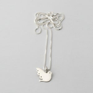 Image of Lovebird Mini Charm on Box Chain or Silk | Silver