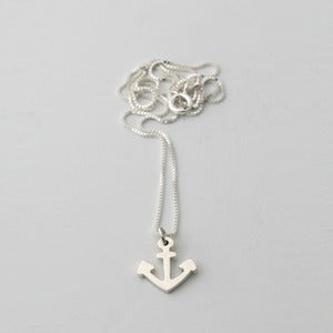 Image of Anchor Mini Charm on Silver Box Chain or Silk {30% OFF + FREE SHIPPING}