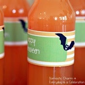 Image of Halloween Bat Water Bottle Labels