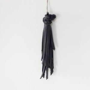 Leather tassle necklace
