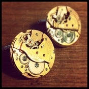 Image of Wound Up Round Cufflinks by Depths of the Never Never