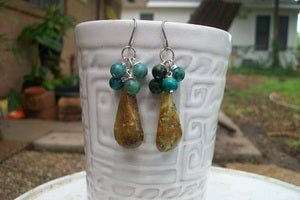 Image of Turquoise and Amber Earrings