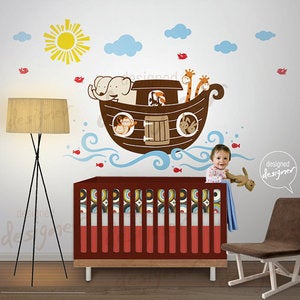 Image of Noahs Ark Wall Decal Decor Sticker DD1061 Childrens Kids Nursery Bedroom