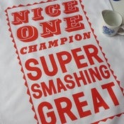 Image of Super Smashing tea towel - orange