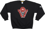 Image of BIG V CREWNECK SWEATSHIRT | BLACK / ORANGE