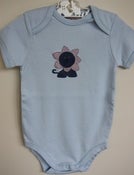 Image of Lion on Pale Blue Baby Growsuit