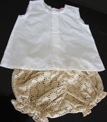 Image of Cotton singlet with cream brocade bloomers