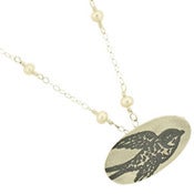 Image of Etched Bird Pendant