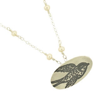 Image of Etched Bird Pendant