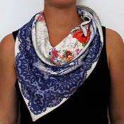 Image of Organic Cotton Knit Triangle Scarf - Lace/Sketchbook