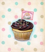 Image of Happy Birthday cupcake print