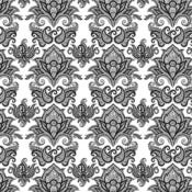 Image of The Black Scroll Damask Backdrop