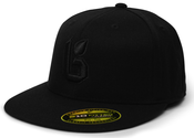 Image of "ICON" Flat Bill Fitted Flexfit | Blk/Blk