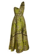 Image of Green Birds Blossom Maxi Dress