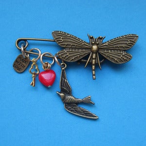 Image of Dragonfly Dreaming Charm Brooch (various colours) Sale 50% 0ff
