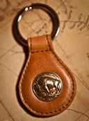 Image of Whiskey Leather Keychain - B&C Nickel