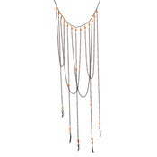 Image of oxidized silver branches & loop chain necklace w/ carnelian (P28sil1628)