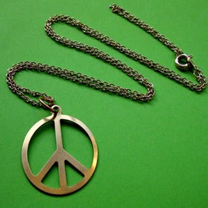 Image of Vintage CND Peace Sign Necklace (various colours)