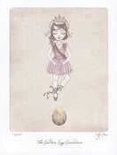 Image of The Golden Egg Guardian.. a limited hand-tinted offset-lithograph print