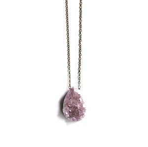 Image of Raw Amethyst & Brass Necklace