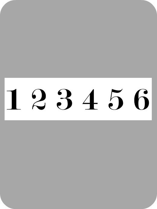 Image of 1-6 number decals