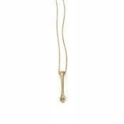 Image of 14k gold femur bone w/ diamond on 18” rope chain (P0114k18)