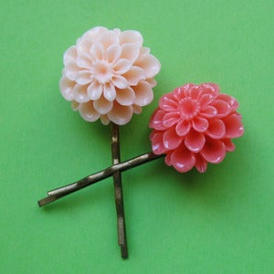 Image of Tutti Frutti flower hair clips (various colours)