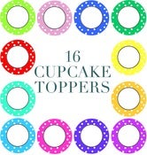 Image of Set of 16 Cupcake Toppers