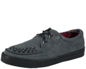 Image of Gray Suede with Black Interlace 2-Ring Creeper Sneaker